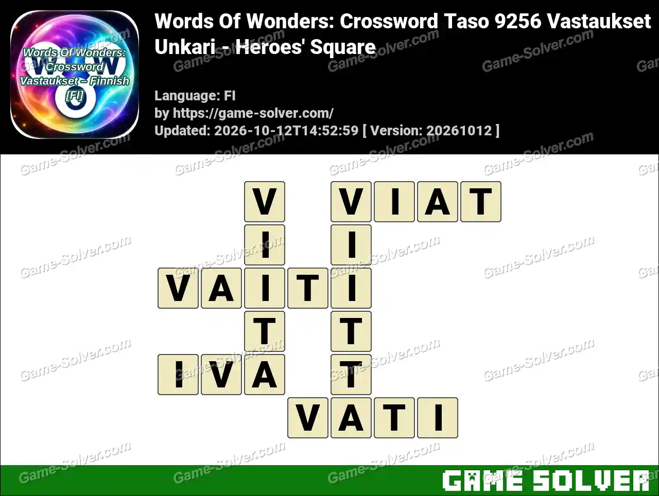 Words Of Wonders: Crossword Taso 9256 Vastaukset – Unkari – Heroes’ Square